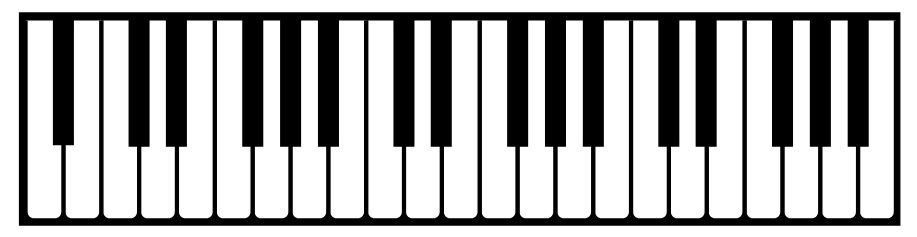 Schéma d'un clavier de piano en entier.