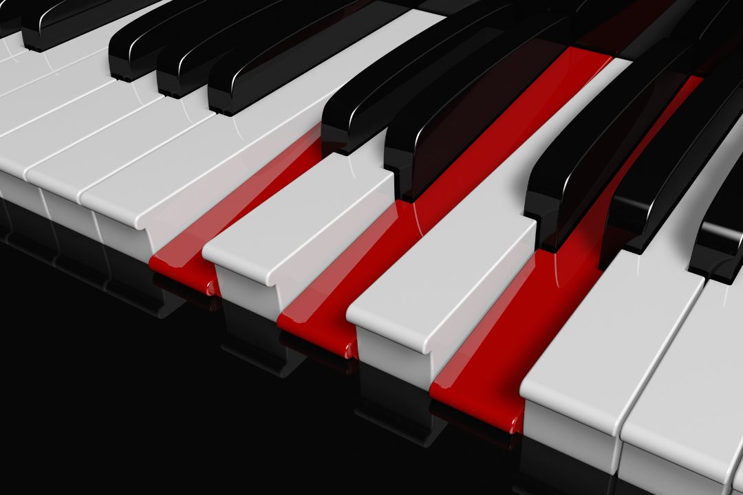 Schéma d'un clavier de piano en entier.