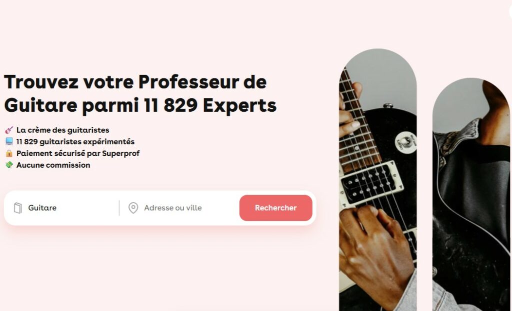 Plateforme de mise en relation entre profs de guitare et les élèves.